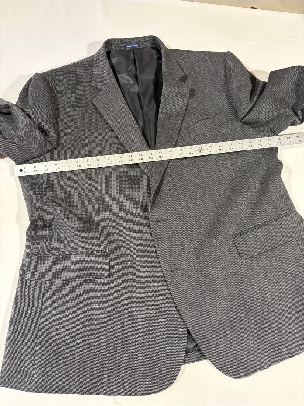 Stafford Men's Dark Charcoal Wool Notch-Lapel Two-Button Blazer 52R Sport Coat - Picture 10 of 12